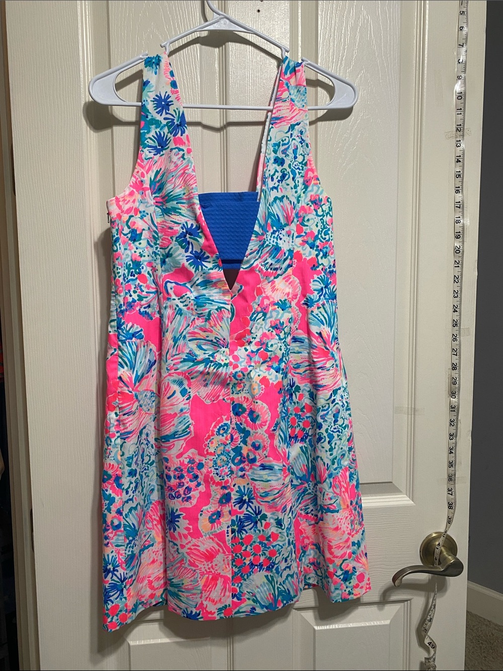 Lilly Pulitzer Hot Pink & Blue Floral Tank Dress - Picture 3 of 3